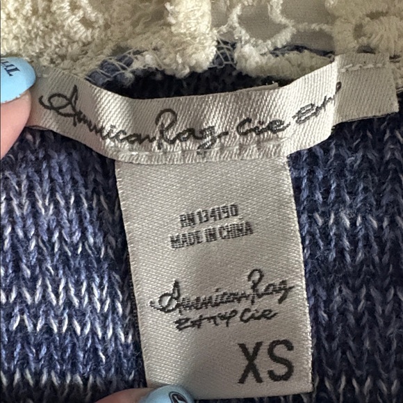 American Rag Multicolor Knit Sweater with Lace Details - Picture 6 of 7